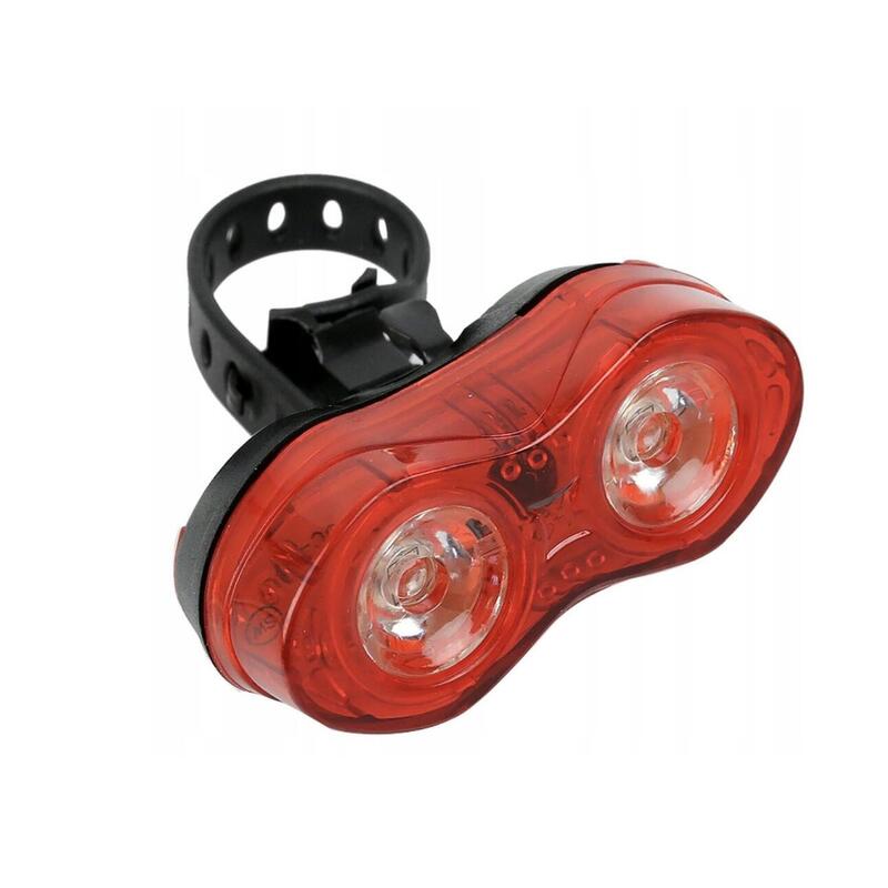 Feu arrière de vélo rouge - 2 LEDs - Feu de vélo + piles