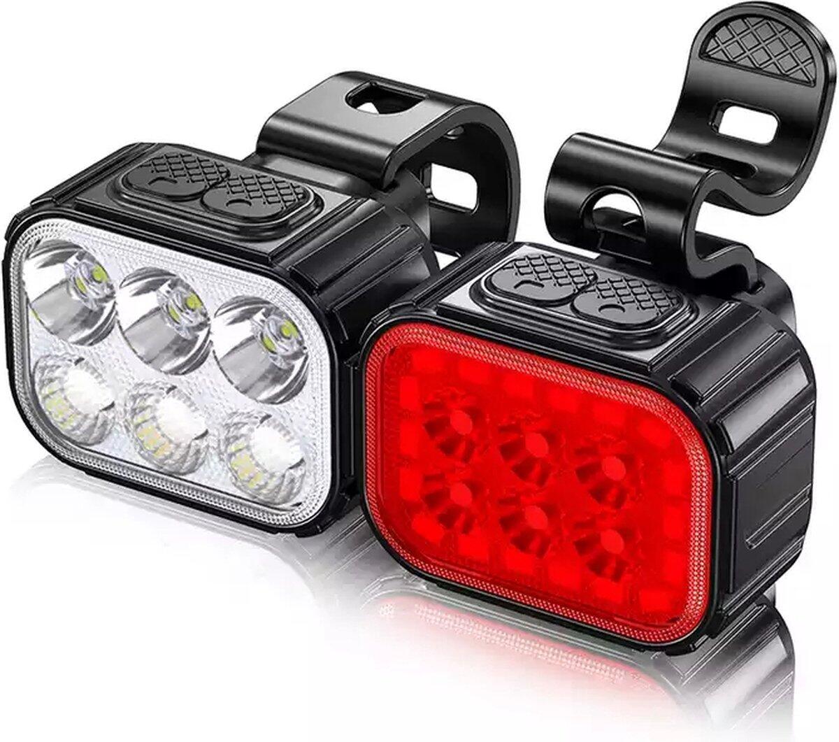 Fietsverlichtingsset 350 en 50 Lumen LED Koplamp en Achterlicht 1/8