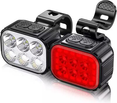 Fietsverlichtingsset 350 en 50 lumen led koplamp en achterlicht