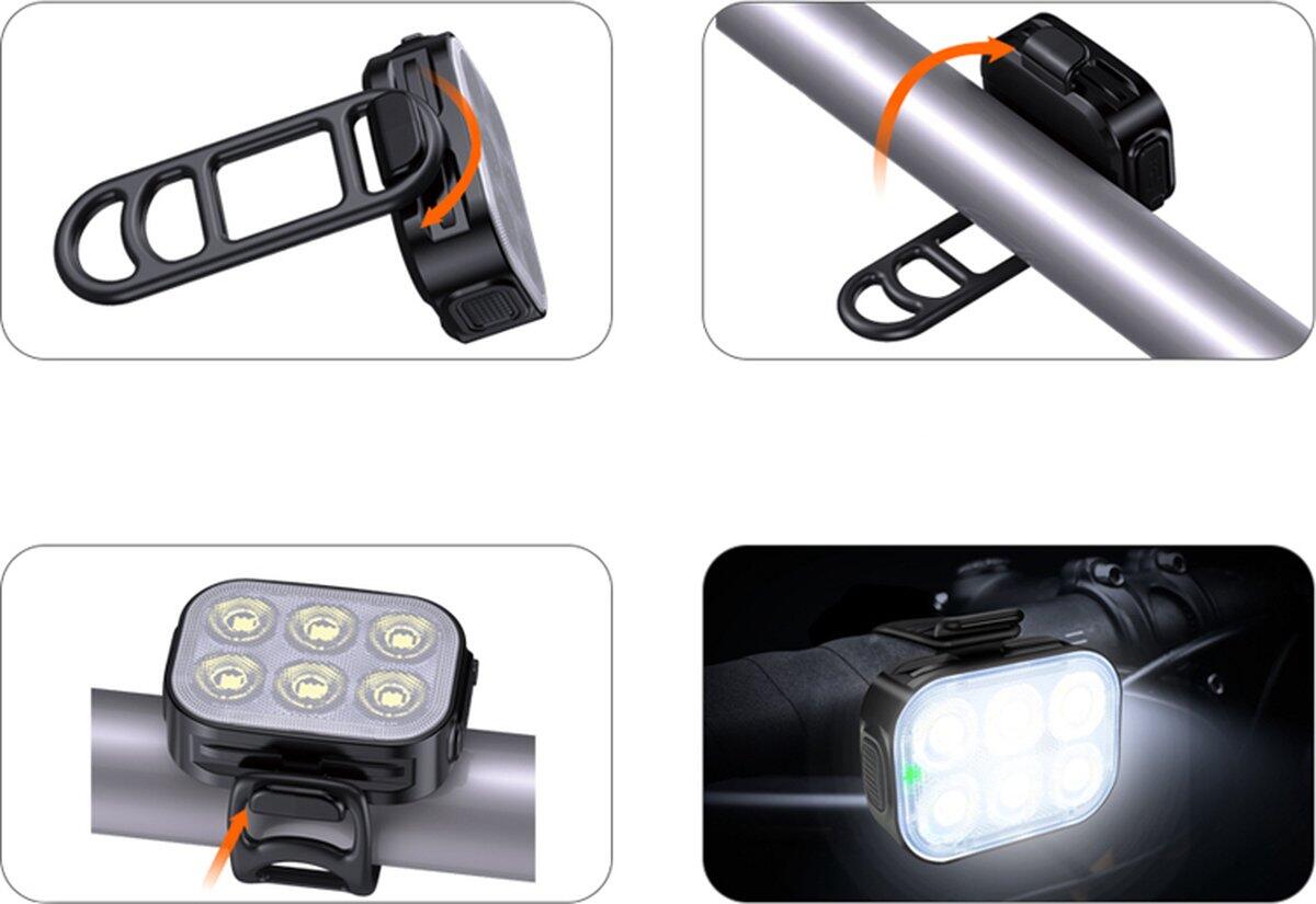 LED Fietsverlichtingsset 200/50 Lumen Voorlicht en Achterlicht Fiets 5/7