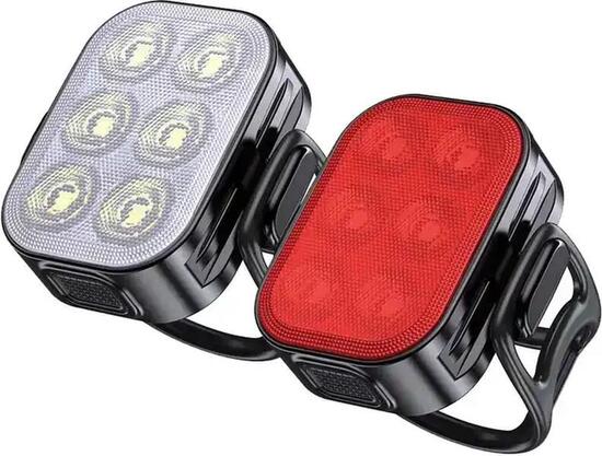 LED Eclairage pour vélo Kit 200 et 50 Lumen Feu avant et arrière