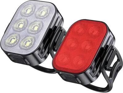 Led fietsverlichtingsset 200/50 lumen voorlicht en achterlicht fiets