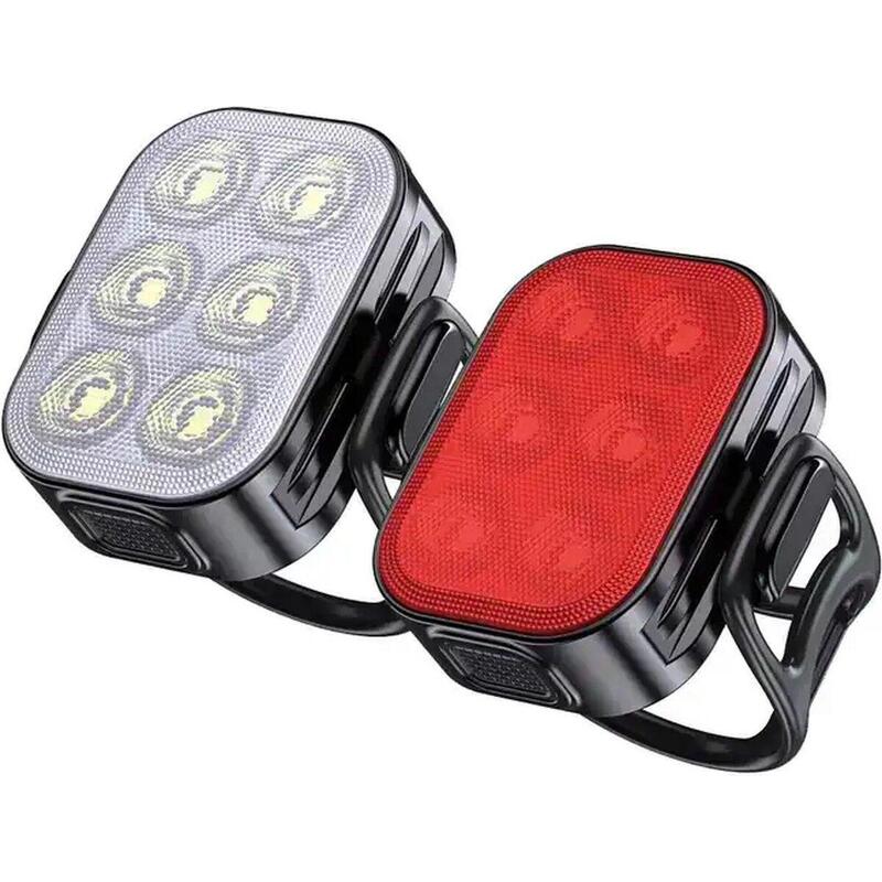 Kit d'éclairage LED pour vélo 200/50 Lumen Feu avant et feu arrière vélo