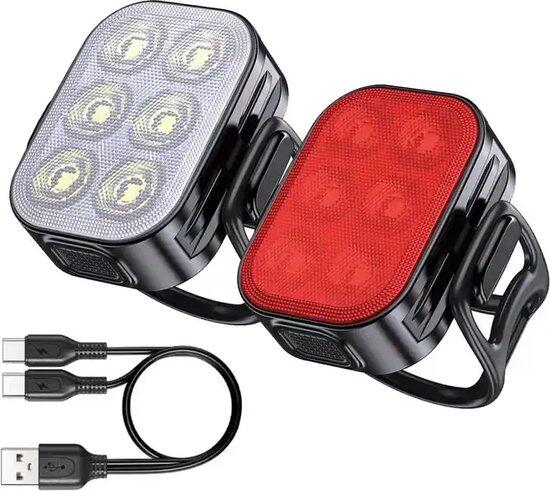 LED Fietsverlichtingsset 200/50 Lumen Voorlicht en Achterlicht Fiets 6/7