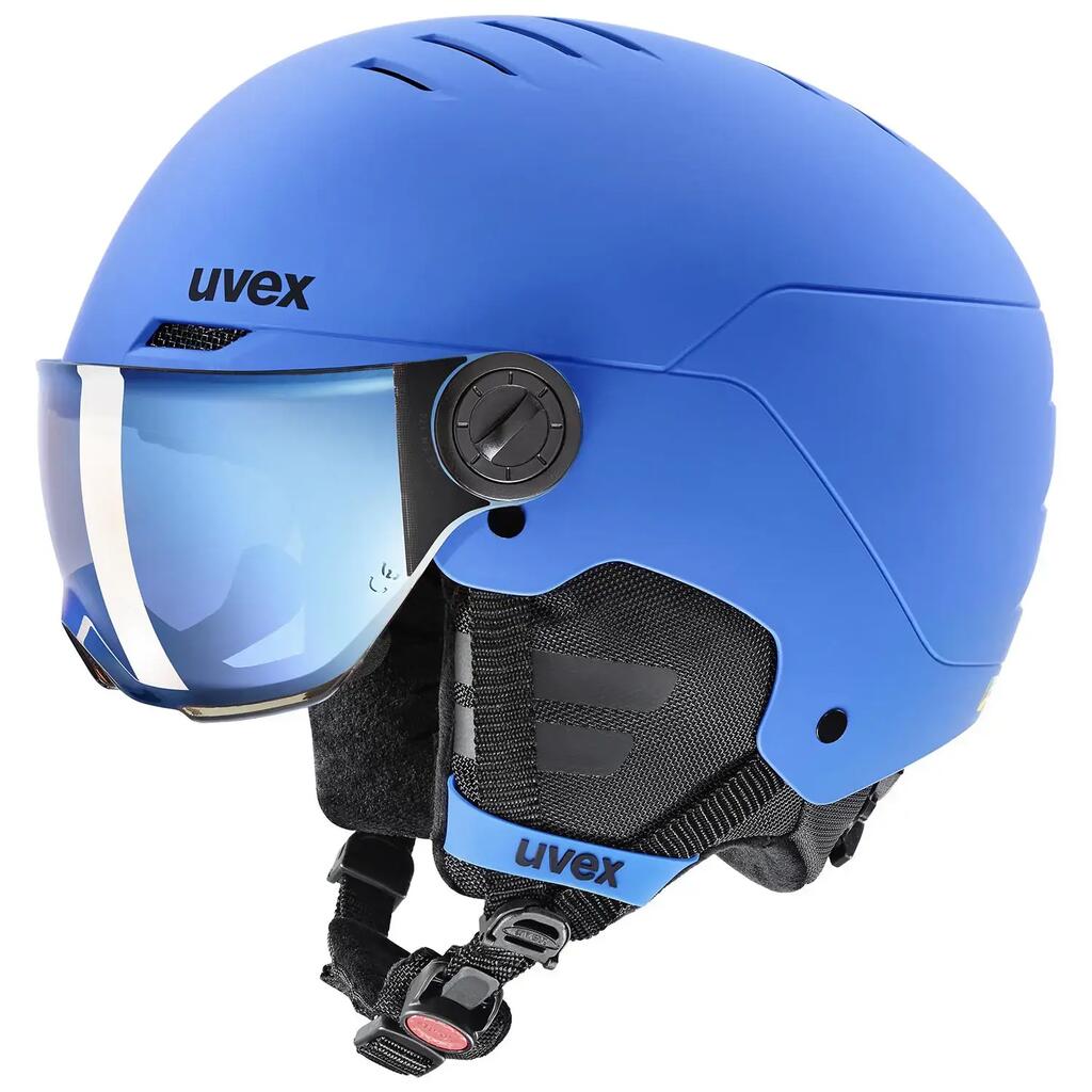 Uvex Rocket Jr Visor Blue Matt Ski Helmet