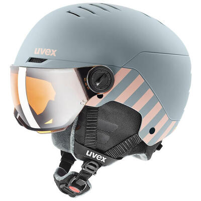 Uvex Kinder Wintersporthelm rocket Visor rhino blush