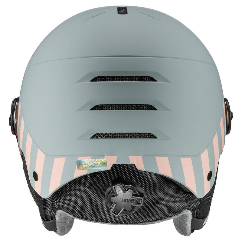 Kask narciarski dla dorosłych Uvex Rocket Junior Visor Rhino Blush Mat 2023