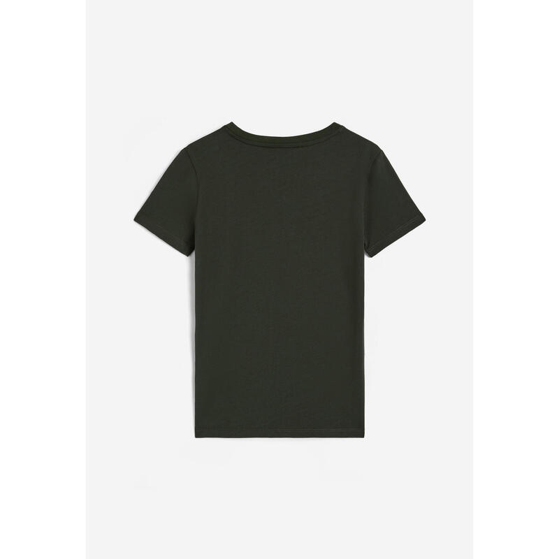 T-shirt bambino manica corta con maxi logo fluo
