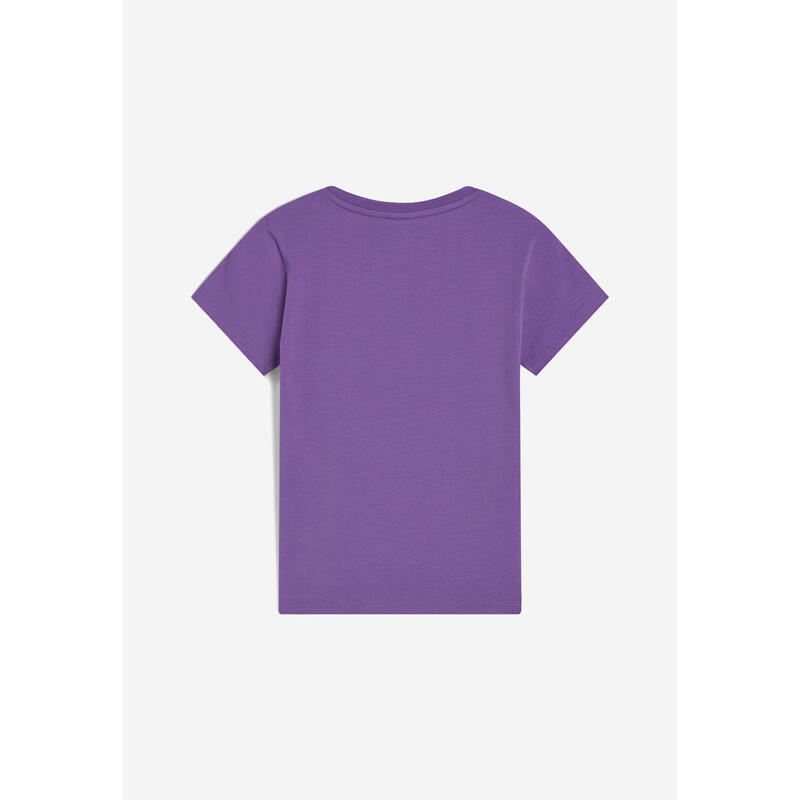 T-shirt bambina in cotone con maxi logo dégradé