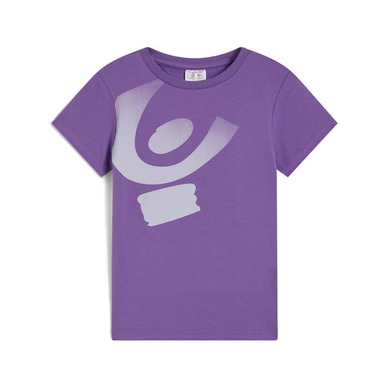 T-shirt bambina in cotone con maxi logo dégradé