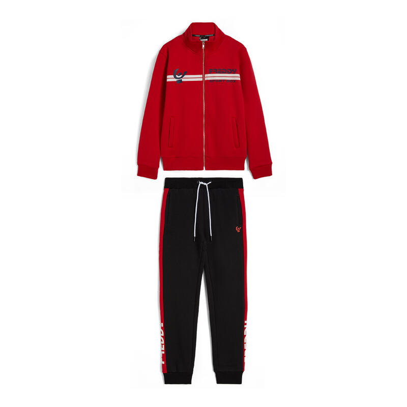 Tuta bambino con zip e collo alto e dettagli in contrasto CH8308 Tuta bambino con zip e collo alto e dettagli in contrasto CH8308