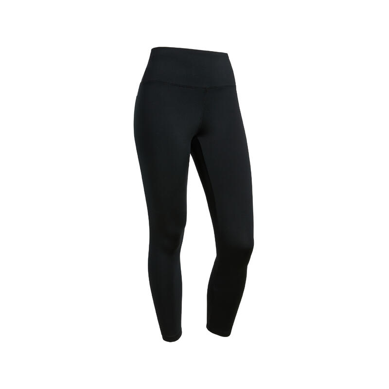 Leggings fitness 7/8 vita alta in tessuto tecnico nero