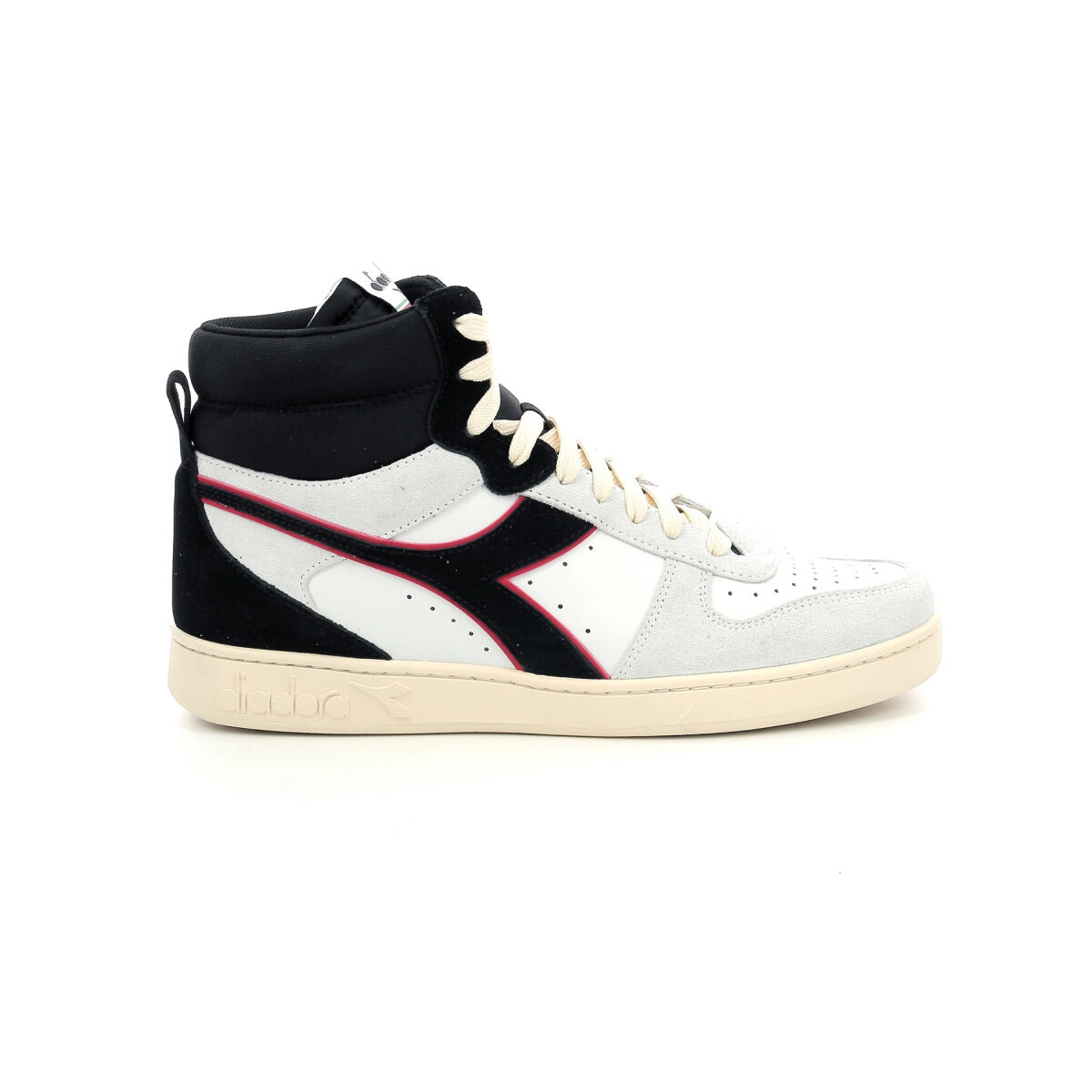 Diadora - Sneakers Hautes Magic B Suede - Baskets - Blanc|rouge - 43 - Decathlon