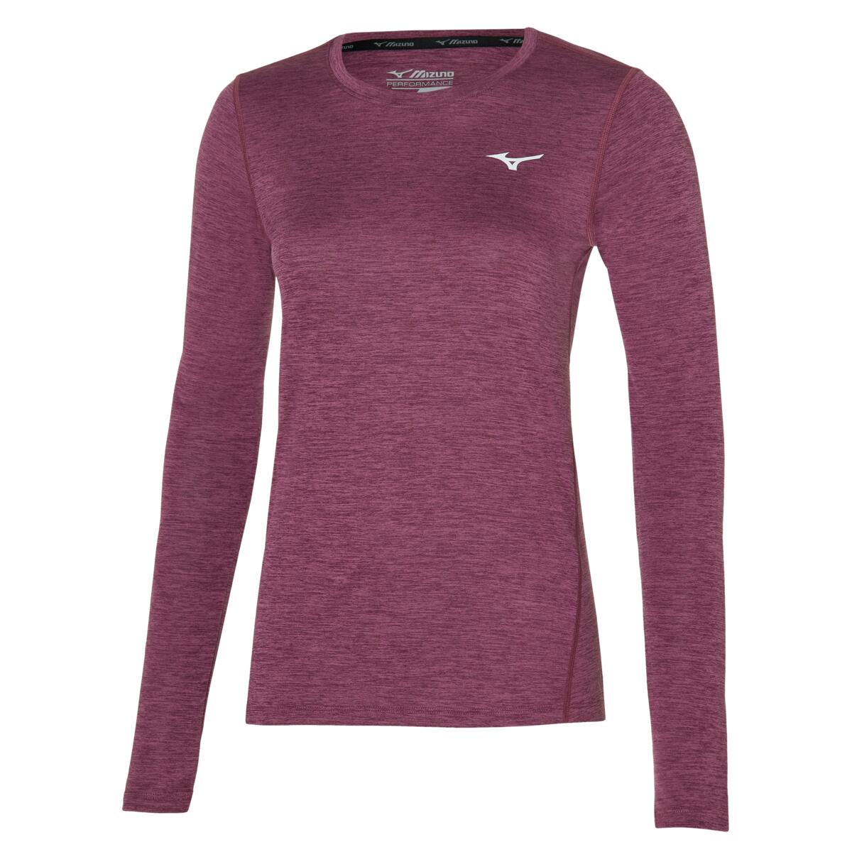 Mizuno Womens Impulse Core Long Sleeve Purple Tee 1/2