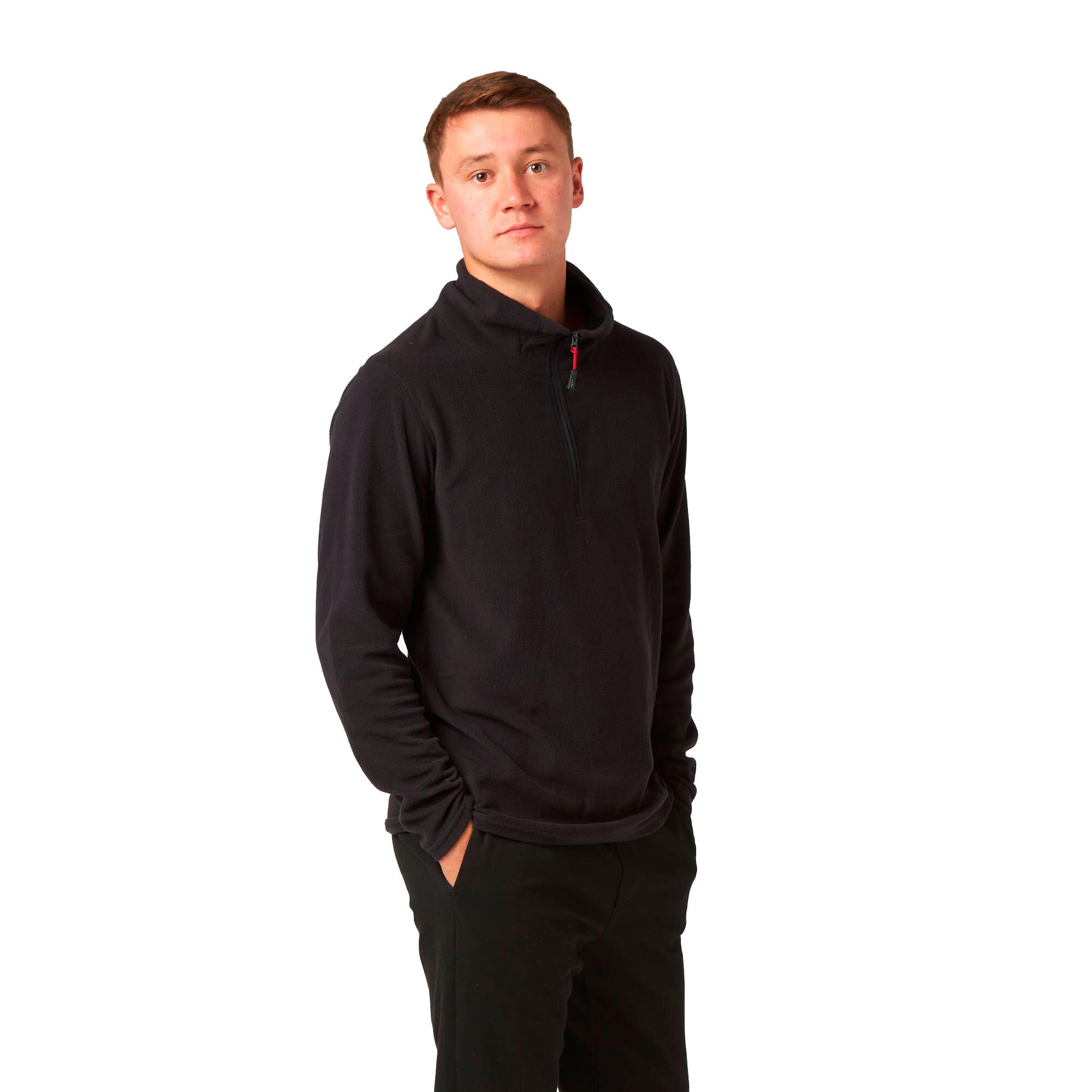 Thermal Mens Zip Micro Fleece Black 2/7