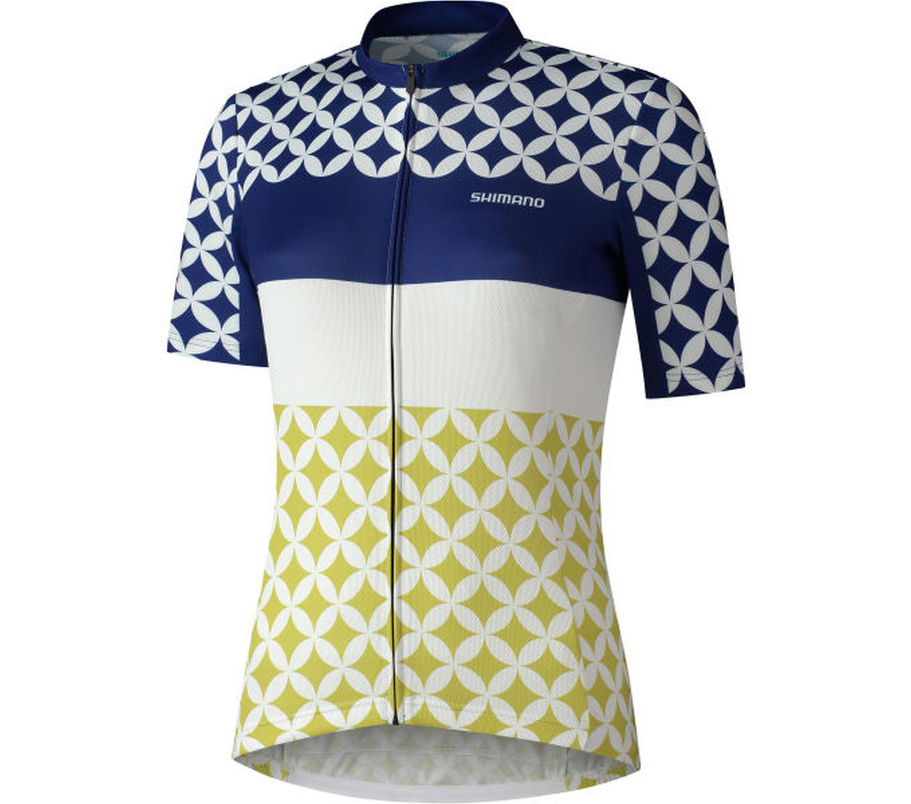 SHIMANO W's MIZUKI Short Sleeve Jersey,   White/Navy