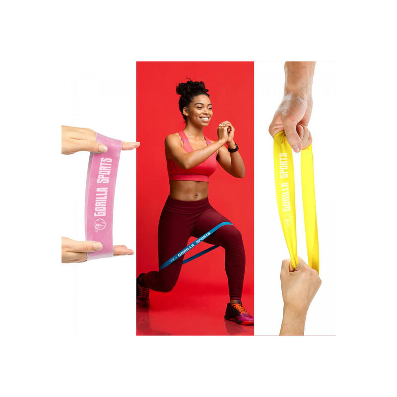 Banda Resistencia Fitness Gorilla Sports Rojo 1,0 mm