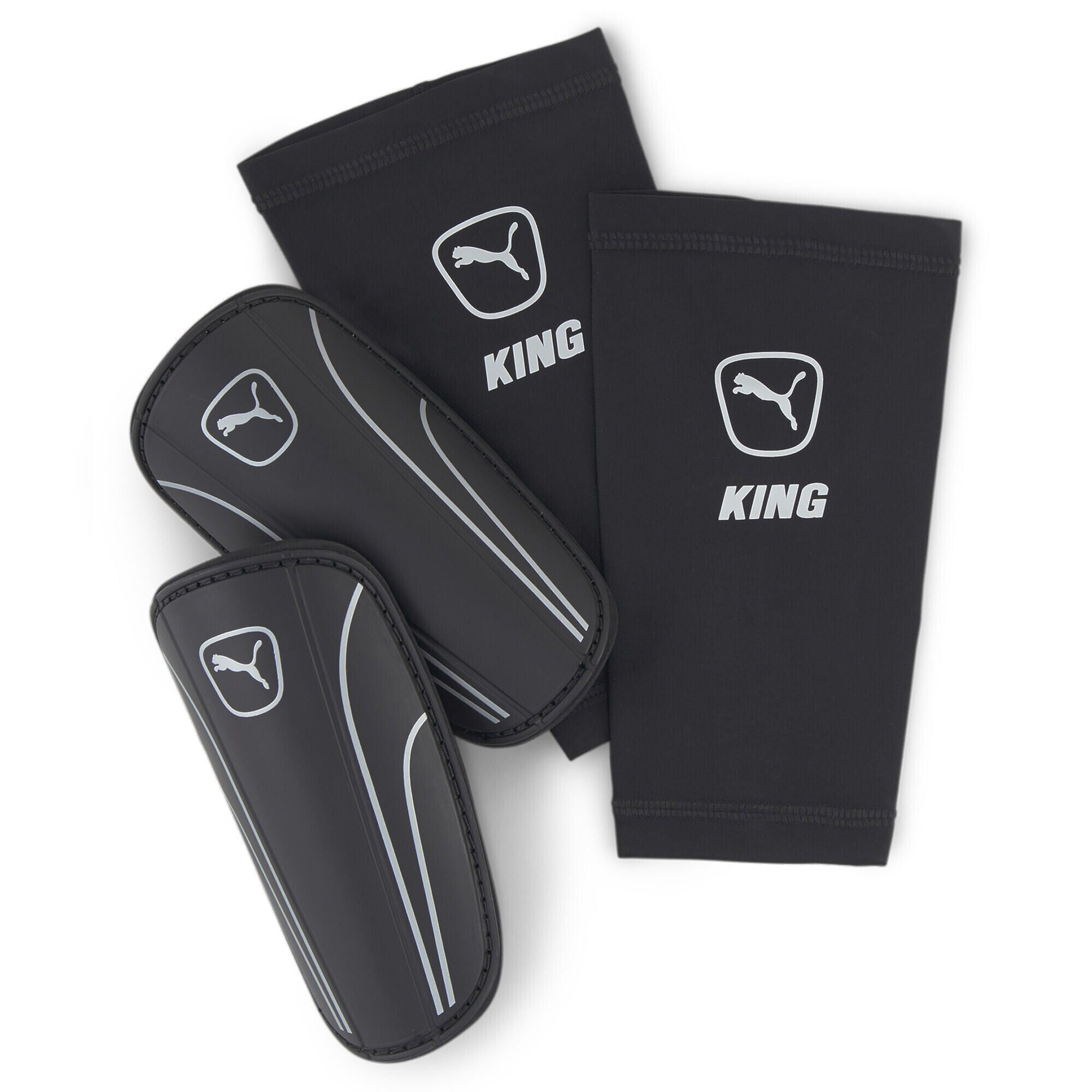 PUMA King Sleeve Fußball Schienbeinschoner Erwachsene PUMA Black Silver Gray
