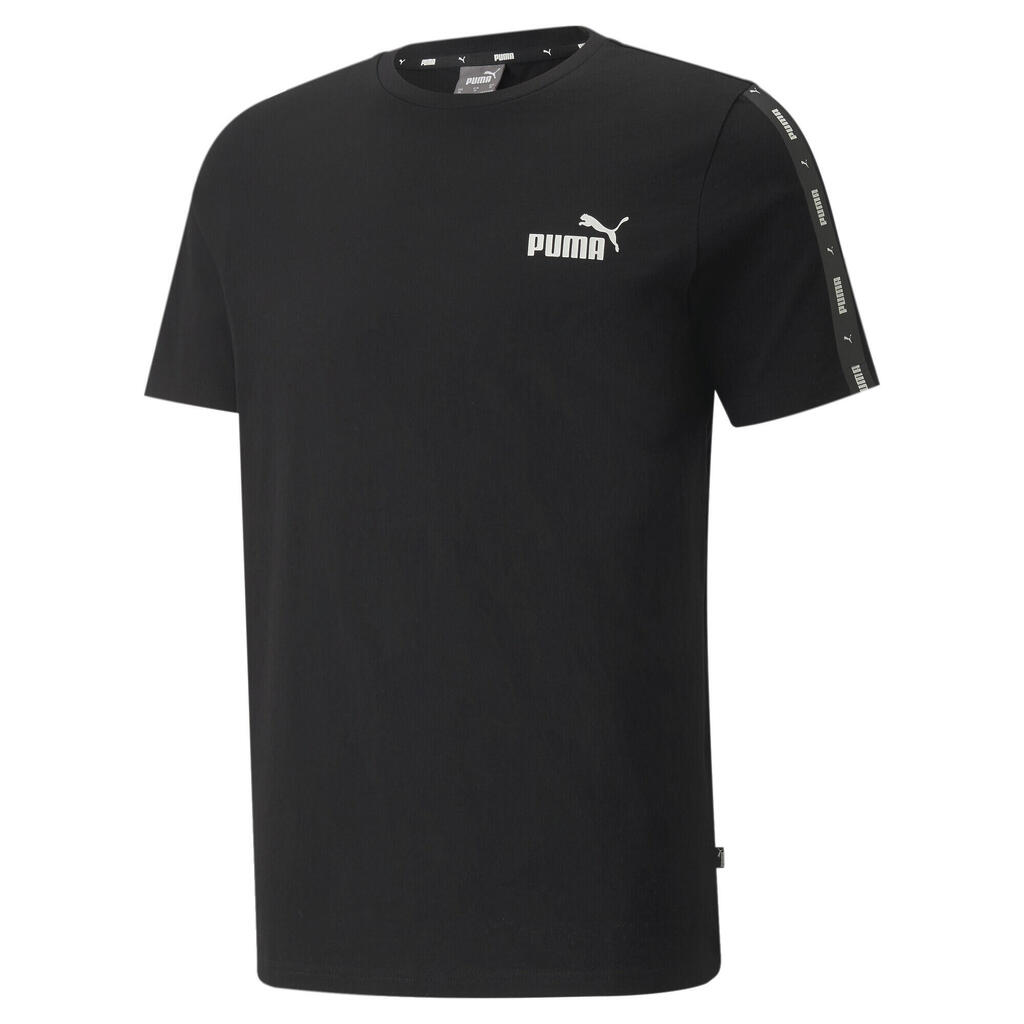 PUMA Mens Essentials+ Tape T-Shirt Tee Top - Black