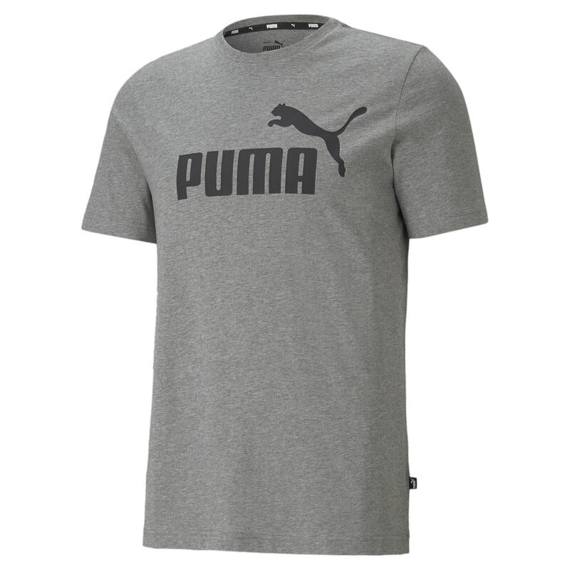 Essentials Logo T-shirt voor heren PUMA Medium Gray Heather