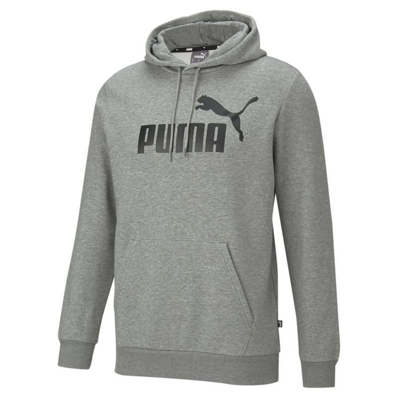 Felpa con cappuccio Essentials con logo grande da uomo PUMA Medium Gray Heather