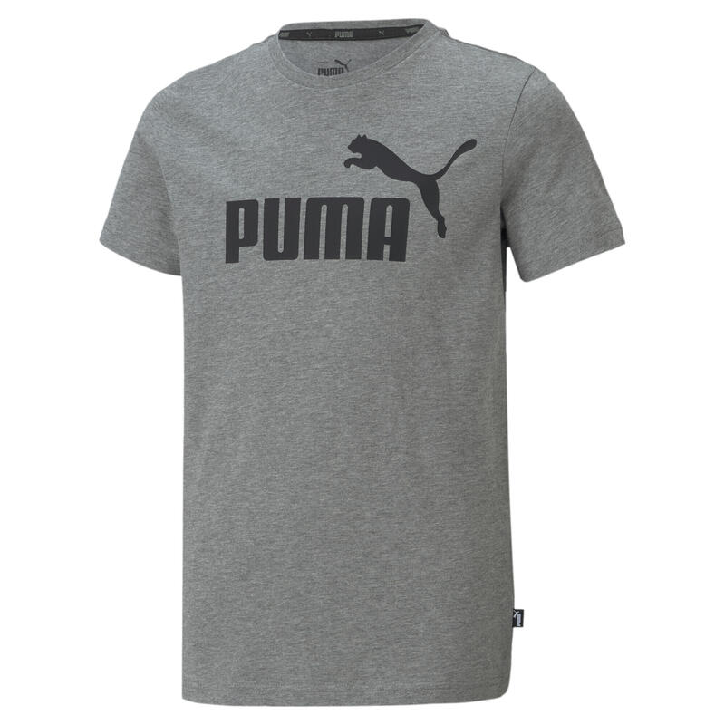 T-shirt con logo Essentials per ragazzi PUMA Medium Gray Heather