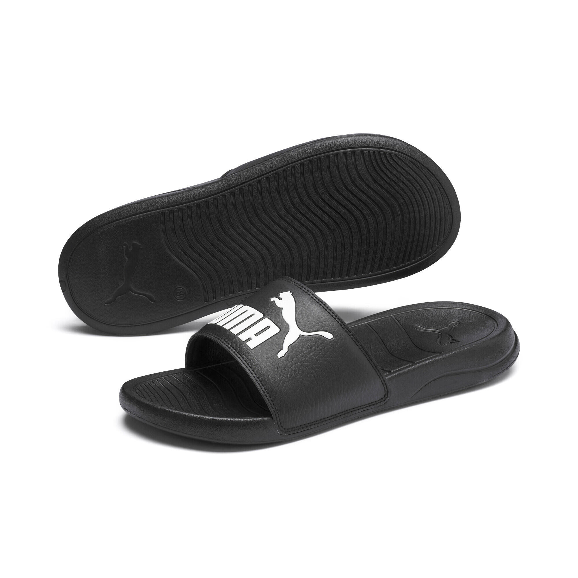 PUMA Unisex Popcat 20 Sandals - Black-Black-White 1/7