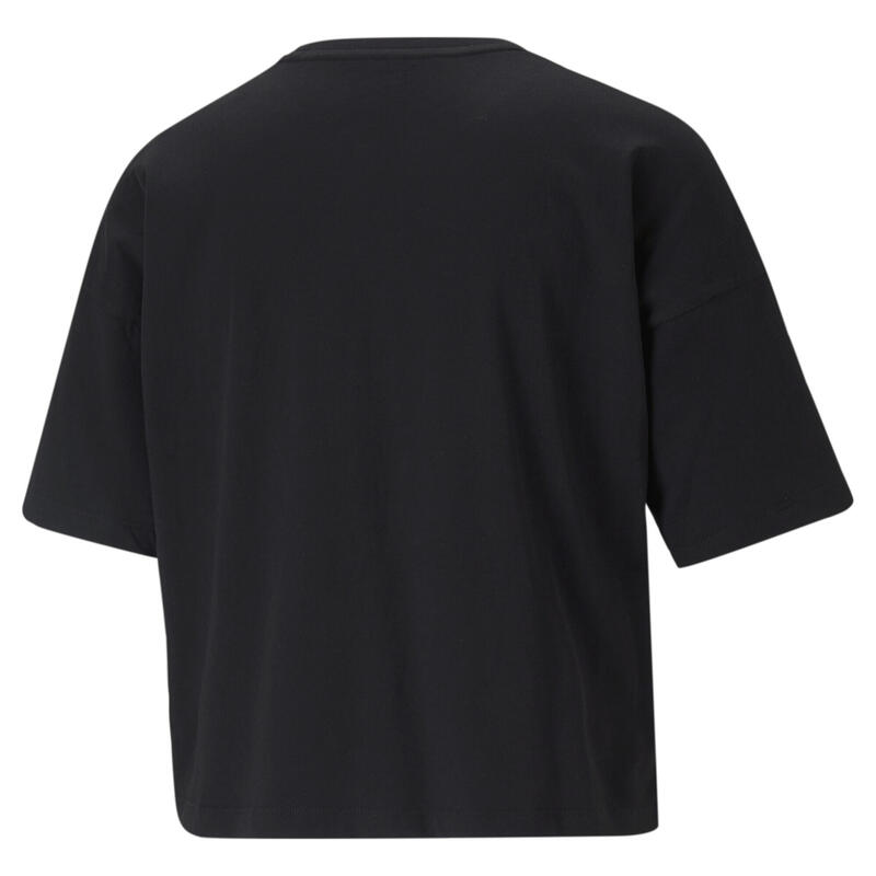 T-Shirt PUMA Essentials Logo Cropped para Mulher - Preto
