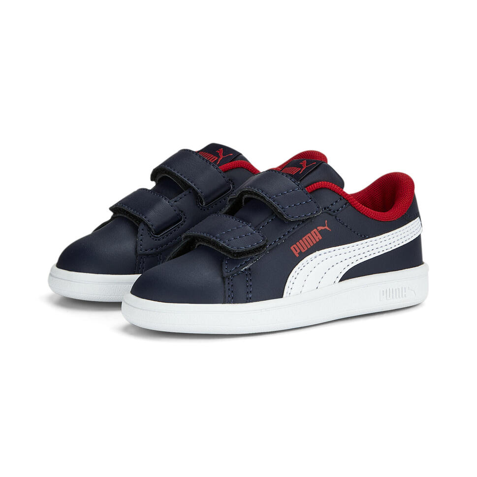 Niemowlęce skórzane sneakersy Smash 3.0 V PUMA Navy White For All Time Red Blue