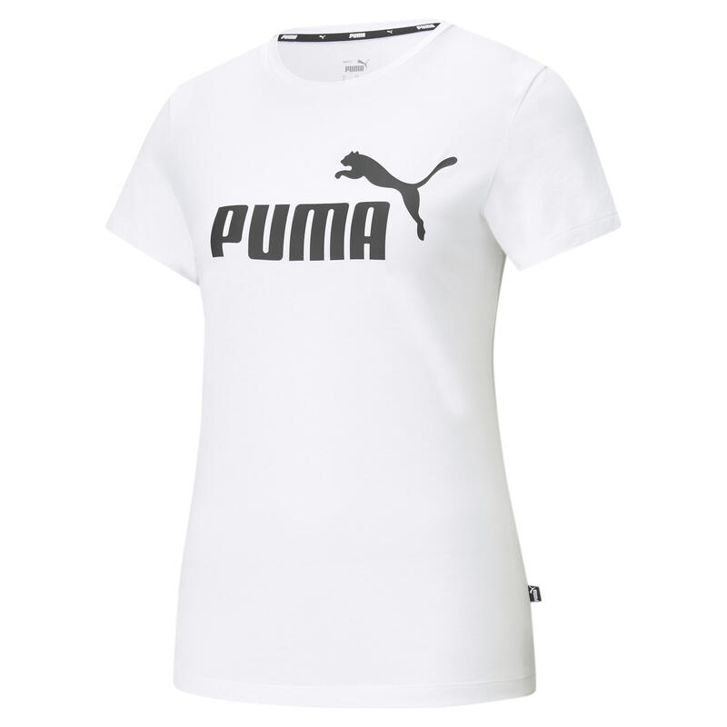 Essentials Logo T-Shirt Damen PUMA White