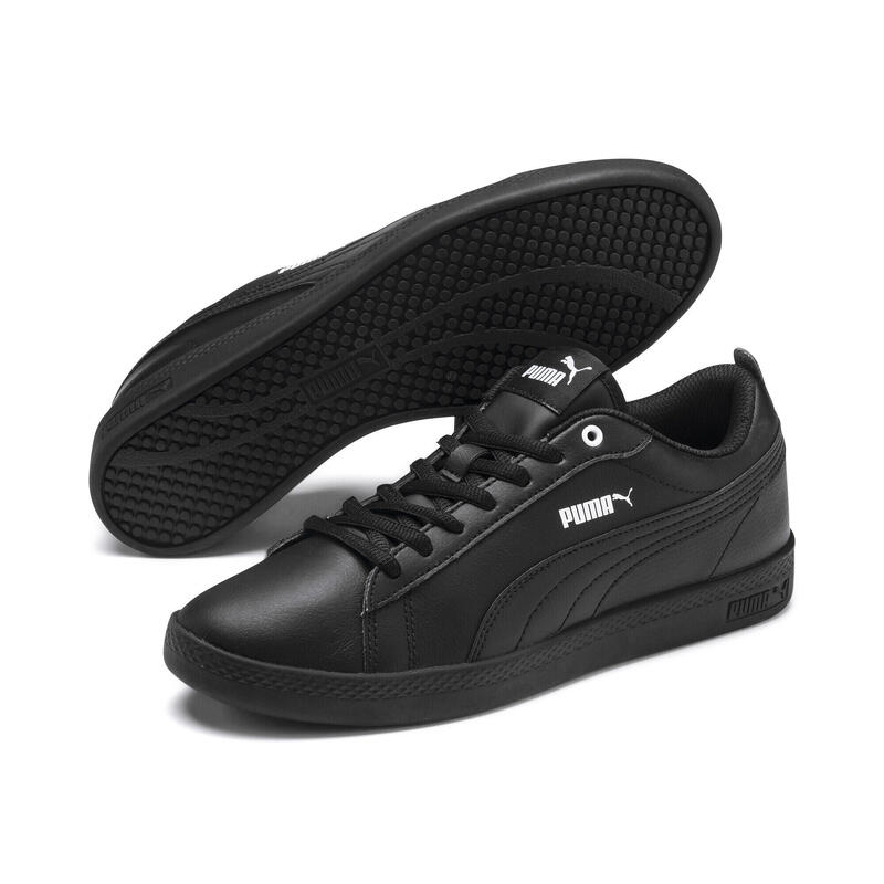 Smash v2 Leder-Sneakers Damen PUMA Black