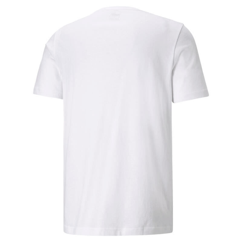 Essentials T-shirt met klein logo voor heren PUMA White Cat