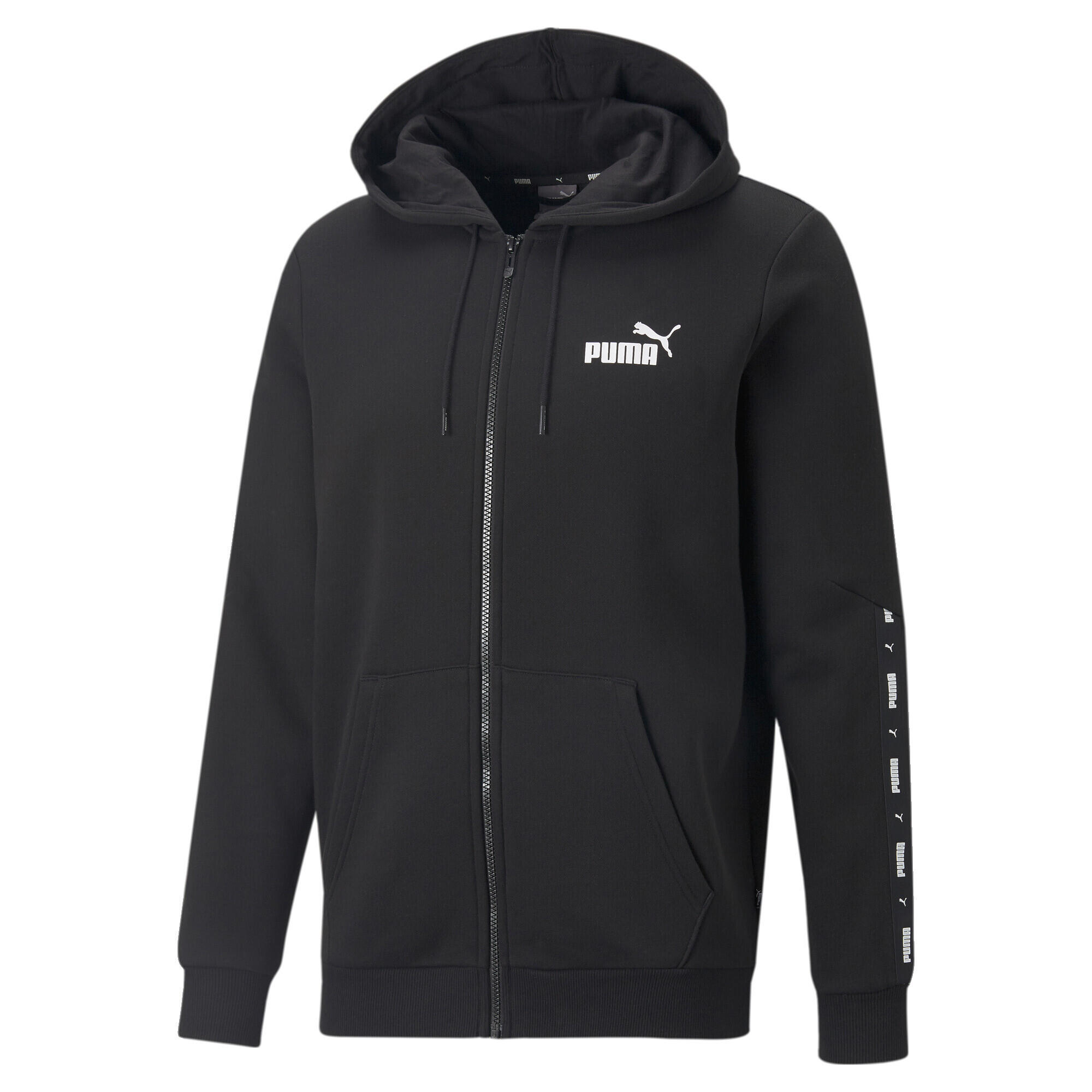 Puma - Sweat À Capuche Zippé Essentials+ Tape Homme Puma Black - Pull - Noir - 40 M - Decathlon