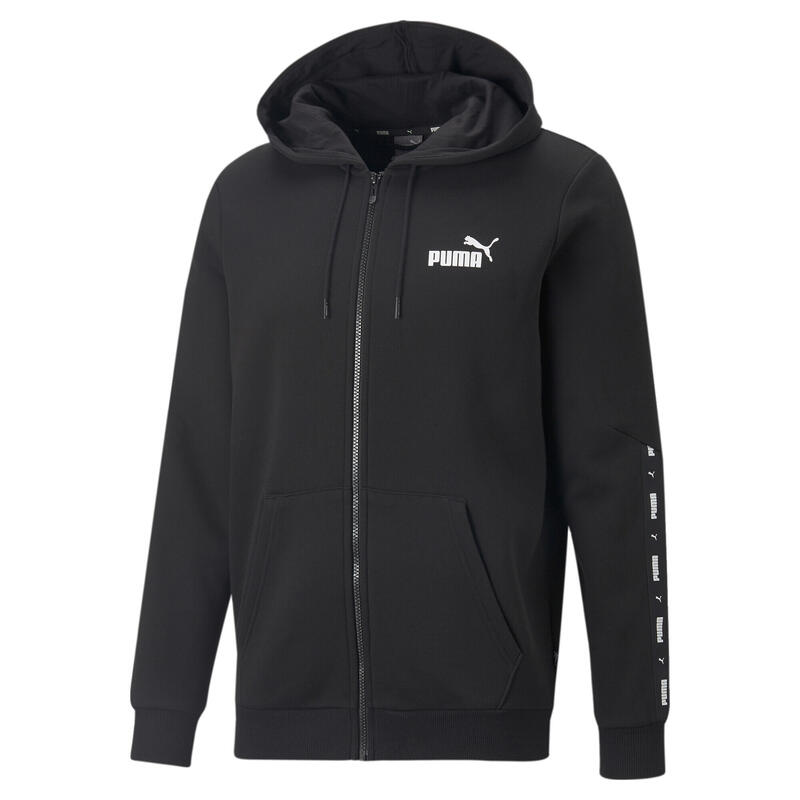 Essentials+ Tape Reißverschluss-Hoodie Herren PUMA Black