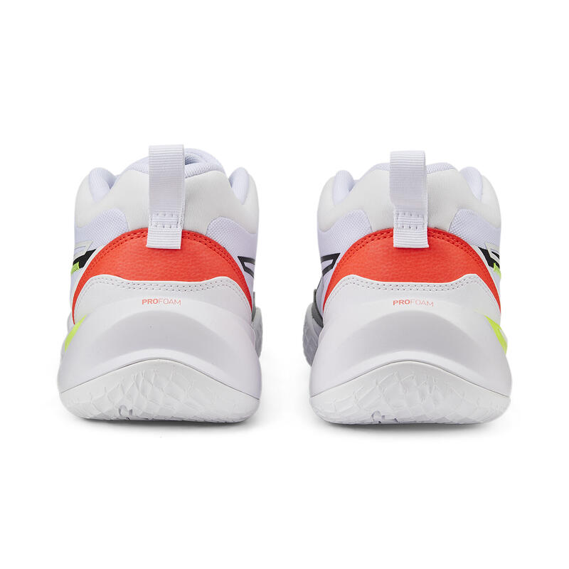 Chaussures de basketball Playmaker Pro PUMA White Fiery Coral Orange