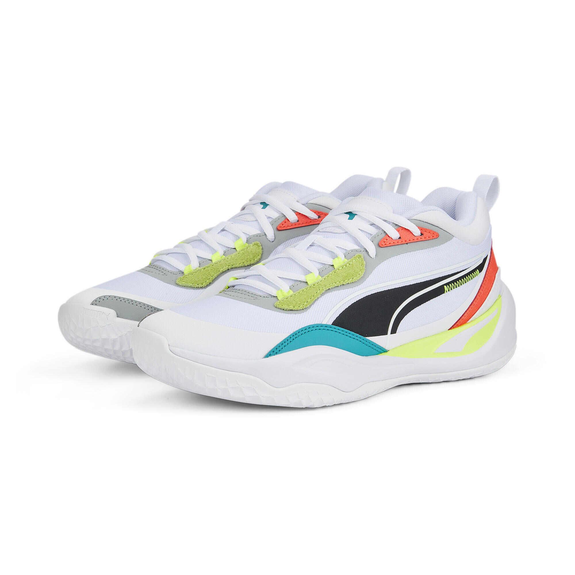 PUMA Scarpe da basket Playmaker Pro PUMA White Fiery Coral Orange