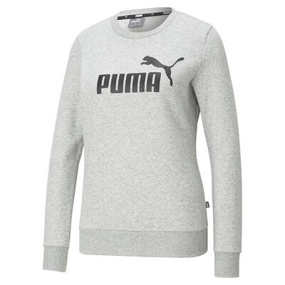 Essentials trui met ronde hals en logo voor dames puma light gray heather