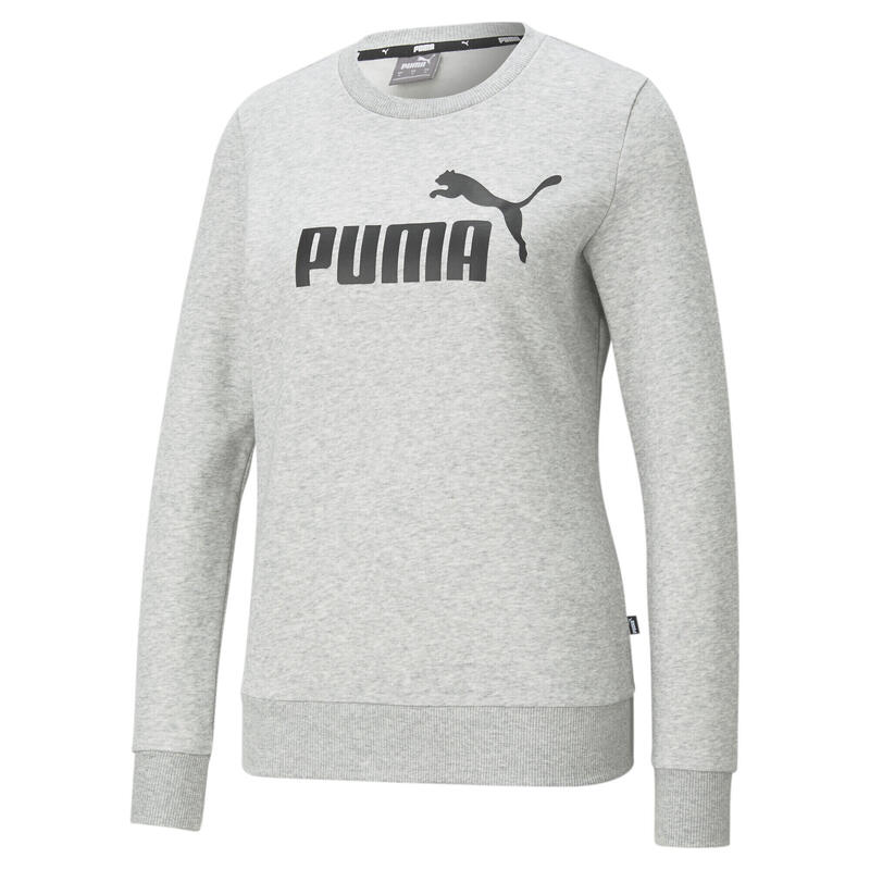 Essentials Logo Sweatshirt mit Rundhalsausschnitt Damen PUMA Light Gray Heather