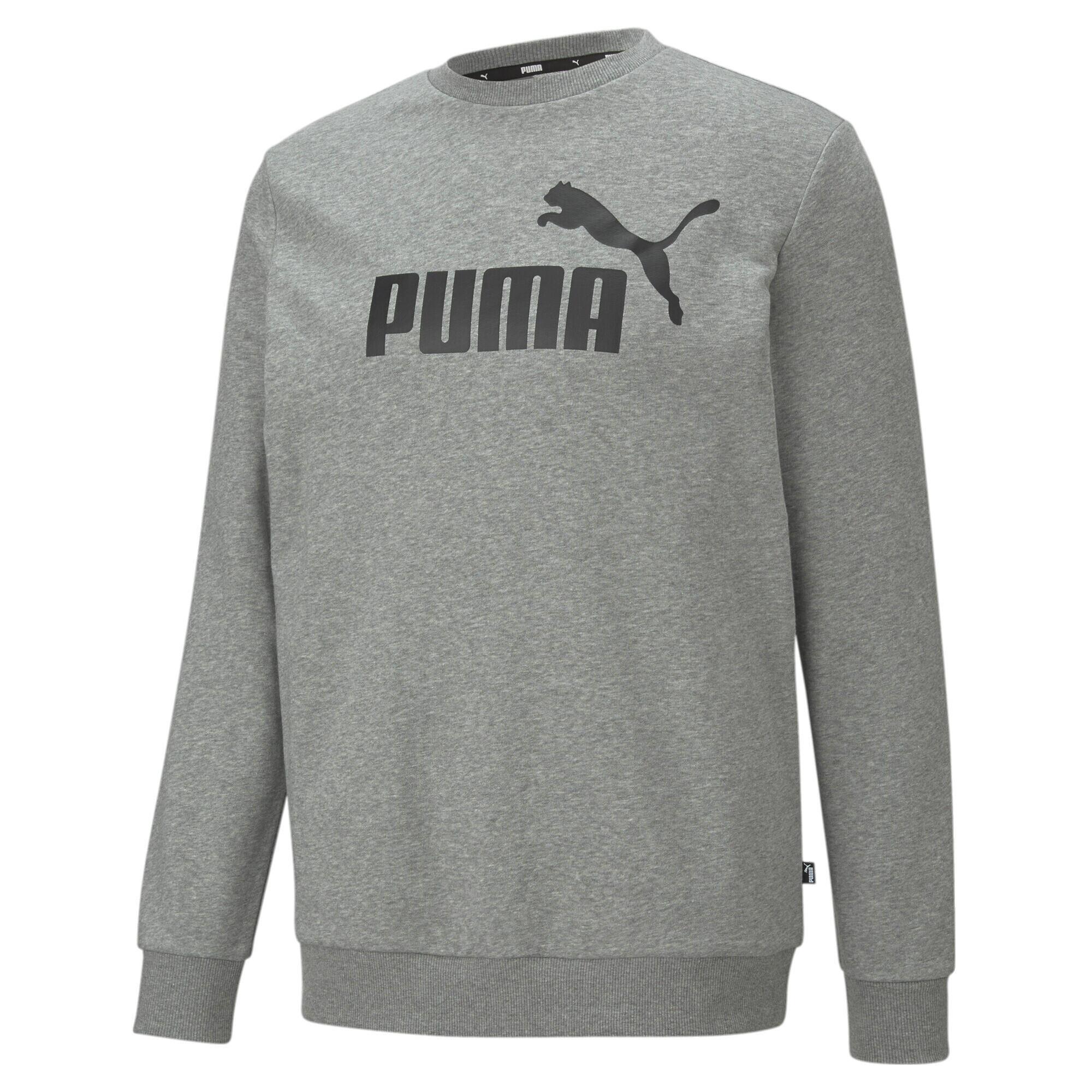 PUMA Puma Heren Essential Big Logo Crew Sweatshirt Grijs Grijs