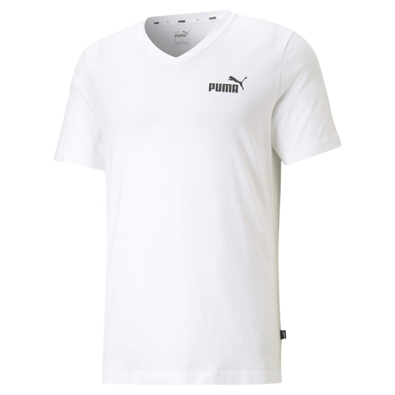 T-shirt con scollo a V Essentials uomo PUMA White