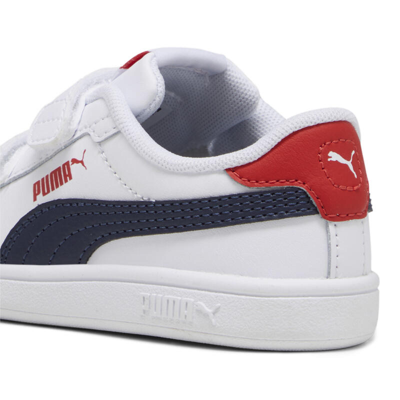 Baskets Smash 3.0 Leather V Bébé PUMA White Navy For All Time Red Blue