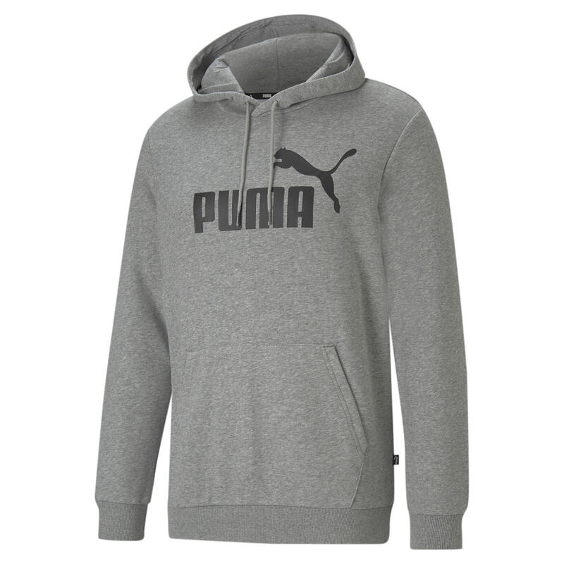 Essentials hoodie met groot logo heren PUMA Medium Gray Heather