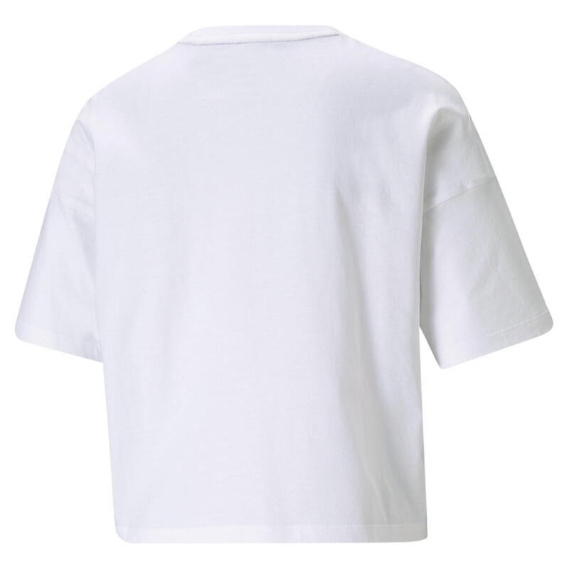 Essentials Logo cropped T-shirt dames PUMA White