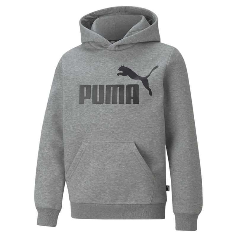 Essentials hoodie met groot logo jongeren PUMA Medium Gray Heather