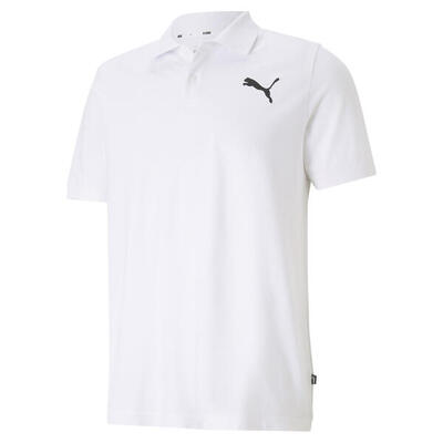 Essentials piqué poloshirt voor heren puma white cat