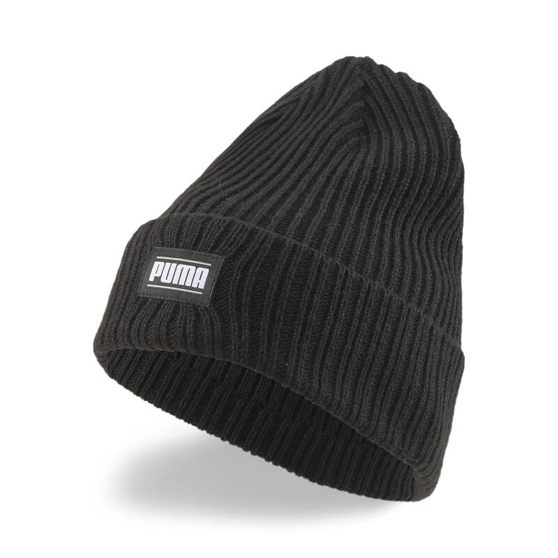 Bab Puma Ribbed Classic Cuff Beanie, Fekete, Unisex