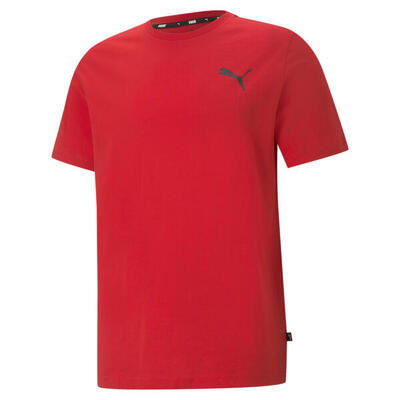 Essentials t-shirt met klein logo voor heren puma high risk red cat