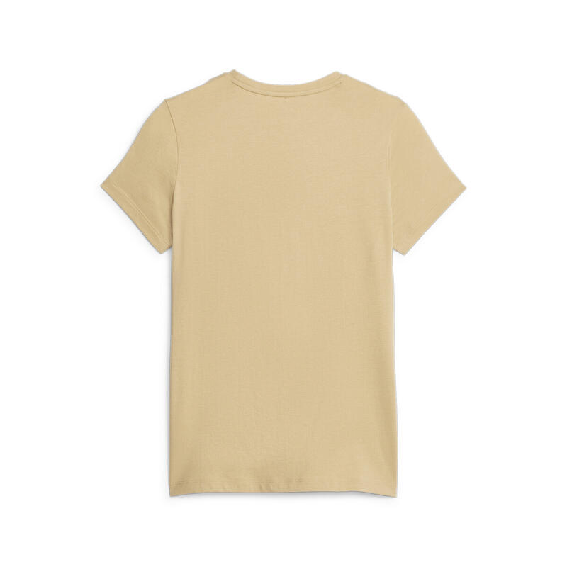 Essentials Logo T-Shirt Damen PUMA Sand Dune Beige