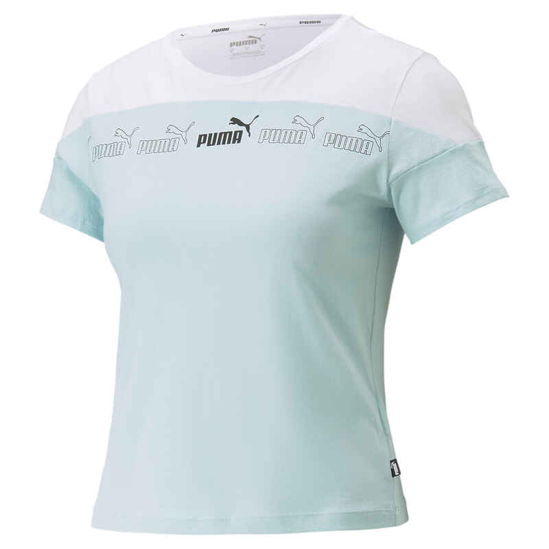 Around the Block T-Shirt Damen PUMA Light Aqua White Blue