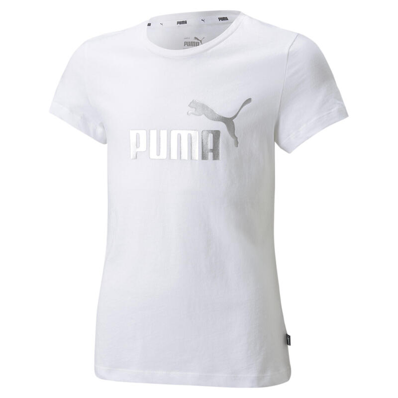 T-shirt Essentials+ Logo da ragazzo PUMA White
